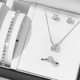 Hot Selling Simple suit Jewelry Fashion All-match Zircon Necklace Earrings Ring Bracelet Four-piece Jewelry in stock