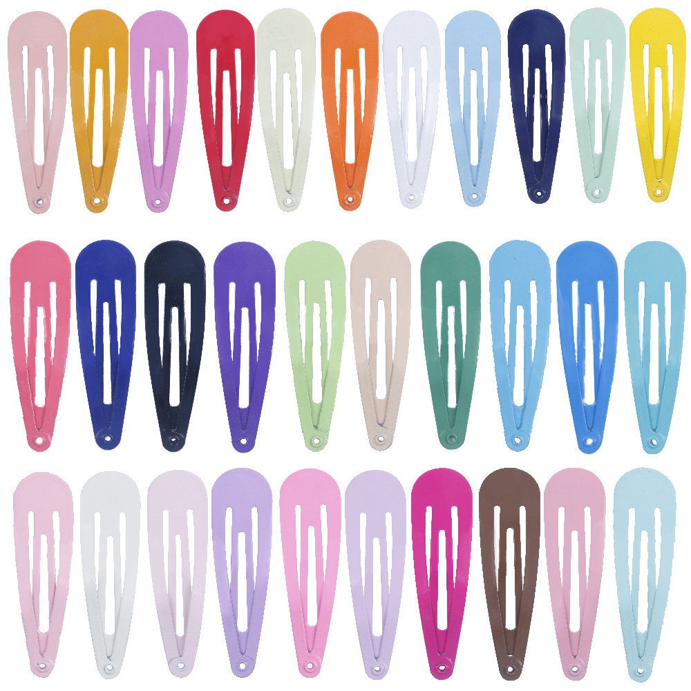 Korean style simple color children's hair clip baking varnish 5CMBB clip bangs clip Net red water drop clip metal side clip hair clip
