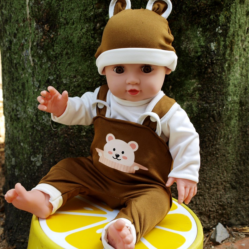 41cm boys and girls housekeeping early education kindergarten teaching aids blink simulation doll soft rubber doll toy
