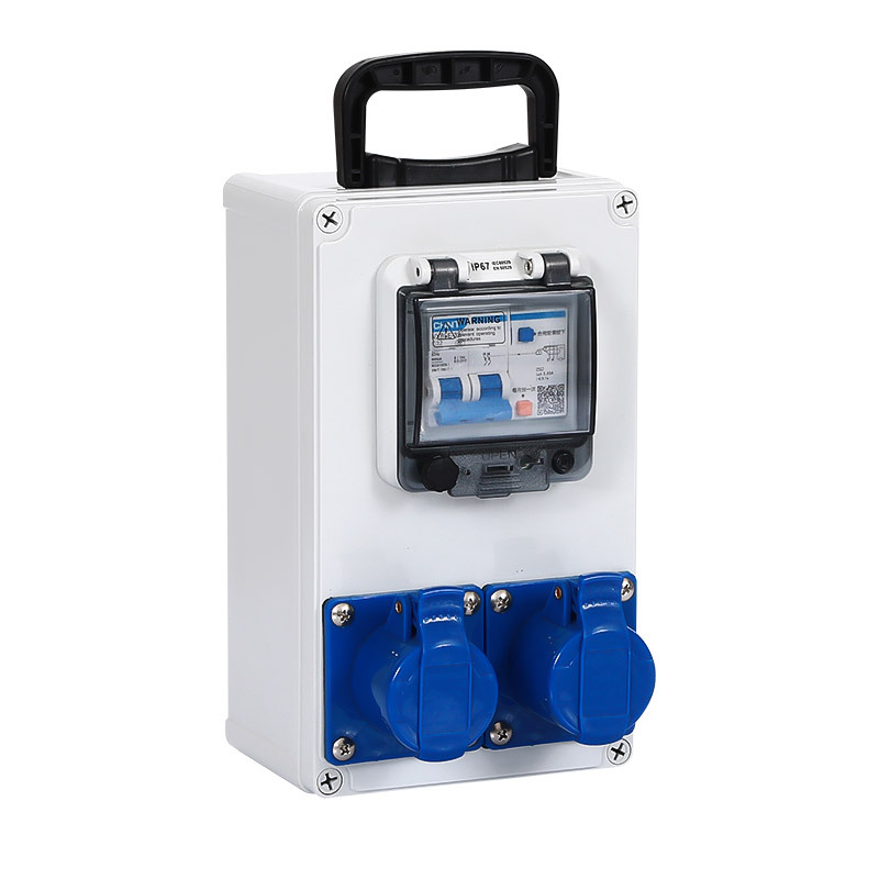 Hansheng waterproof portable industrial socket box portable temporary mobile plastic distribution box inspection box set for construction site