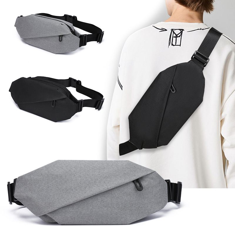 Chest Bag Men's Fashionable Casual Large Capacity Cashier Change Multifunctional Waist Bag Outdoor Sports Riding Fitness Crossbody Bag