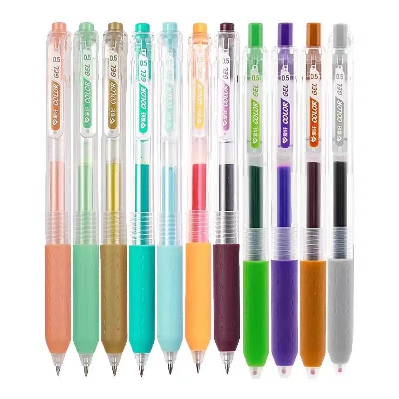 Hobby Handwriting Pen Full Set of Morandi Gel Pen Press Refill Japanese Color Ink Pen suit Handwriting Pen Mark