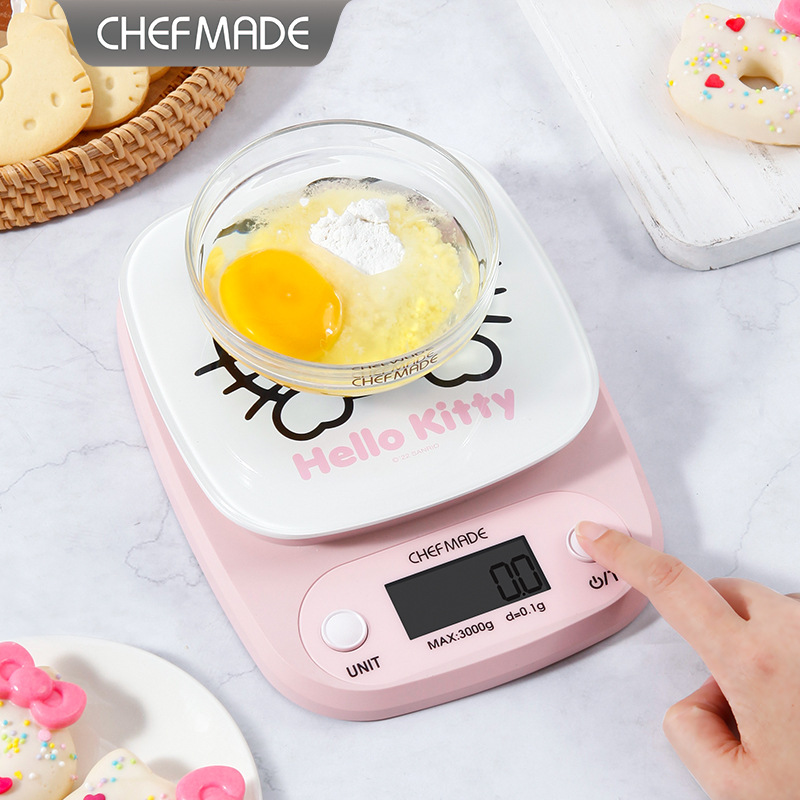 Learn Kitchen KITTY Cat Genuine Authorized Tempered Glass Kitchen Electronic Scale Household Kitchen Electronic Scale