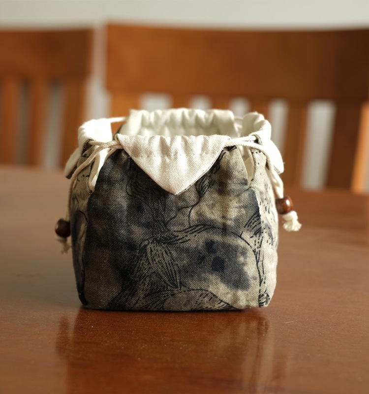 Cotton and linen cotton storage bag built teacup teacup teapot fast cup cloth bag portable travel cloth bag tea cup