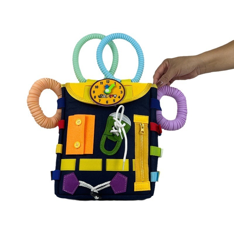アマゾン新型フェルト子供玩具かばん幼児早期教育技能活動板虹減圧玩具|undefined
