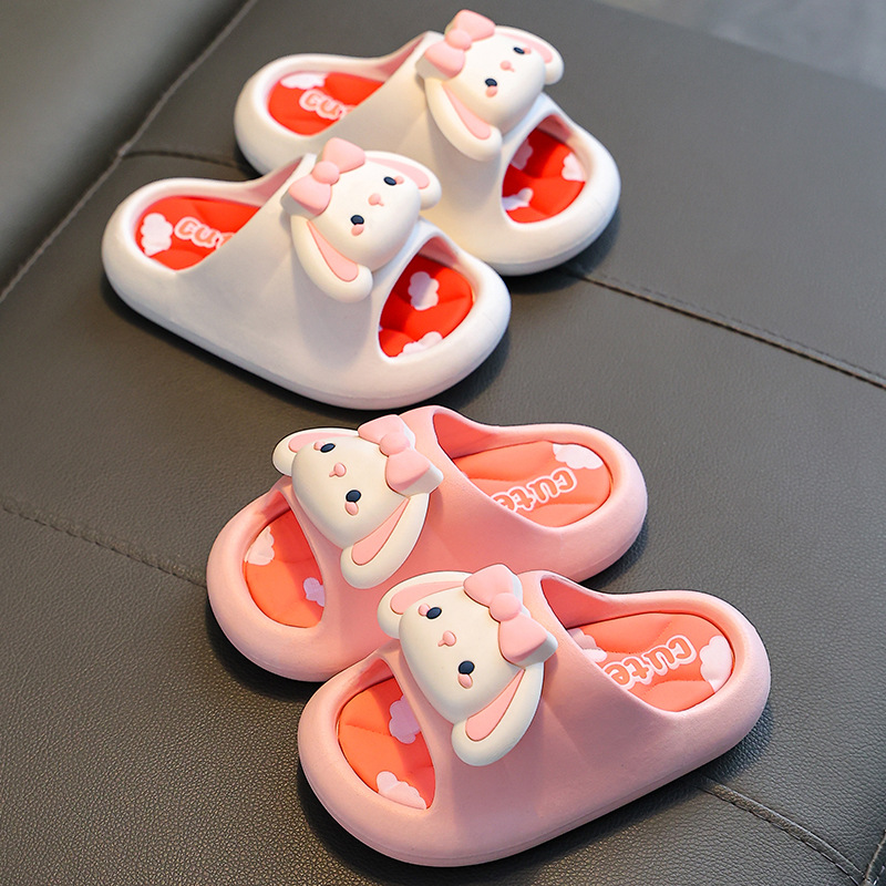 Cute children's slippers summer girls' indoor bath non-slip soft bottom parent-child family three-mouth couple slippers for women