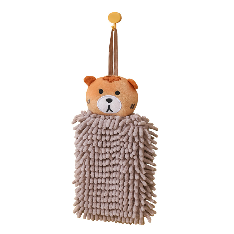Cartoon Birus Chenille Hand Towel Hanging Cute Animal Handball Household Children's Kitchen Hand Wiping Square Towel