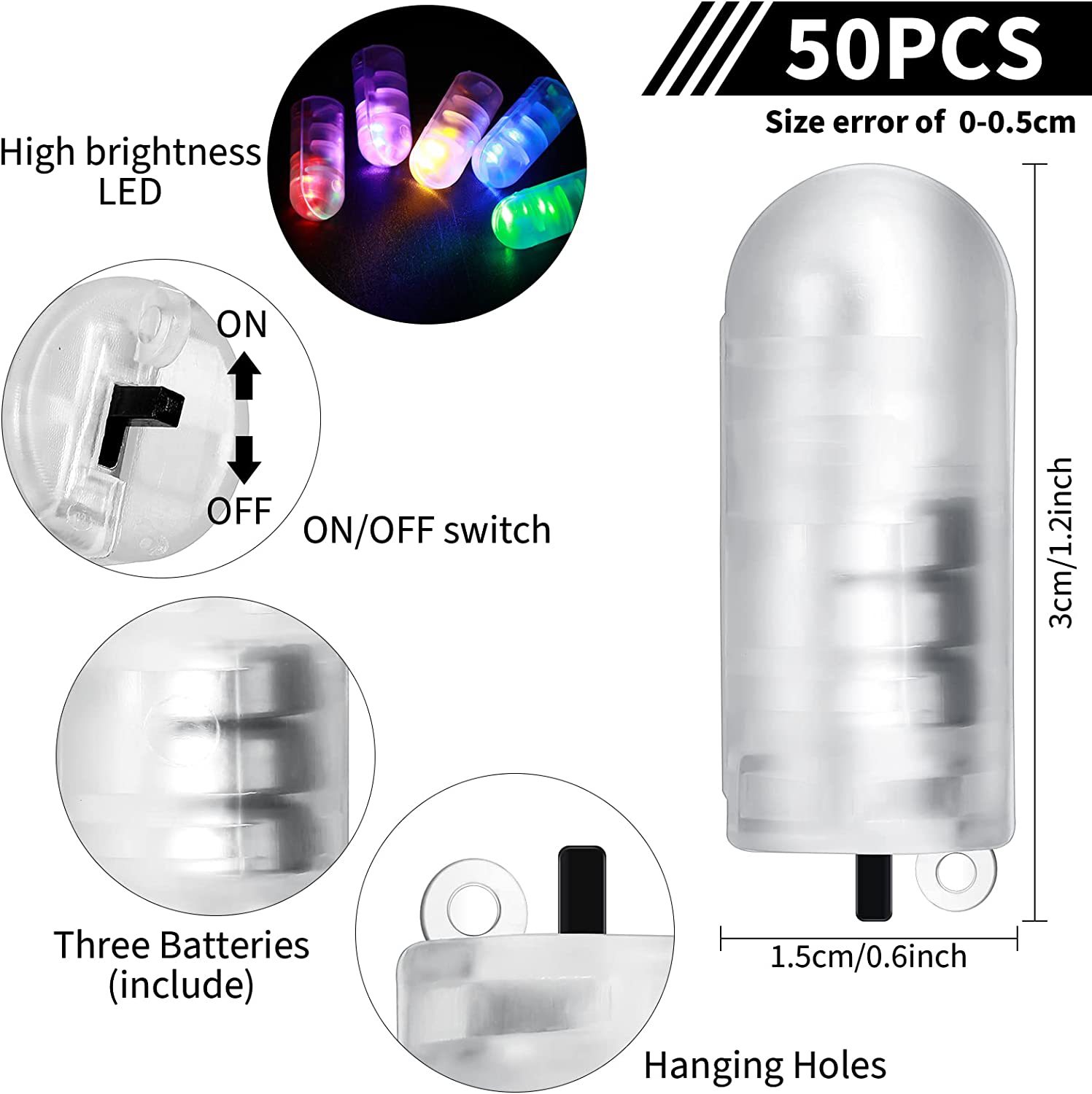 Cross-border new products LED Balloon light bullet battery luminous small bulb paper lantern wick Mini small ball