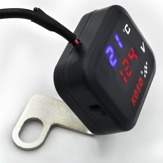 Motorcycle modification accessories thermometer voltmeter USB three-in-one 12-24V multi-function meter 3A charger