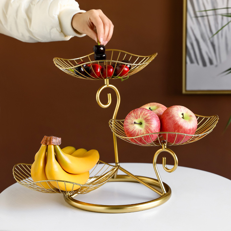 Nordic Ins Style Golden Iron Fruit Plate Dry Fruit Plate Simple Creative Living Room Home Coffee Table Ornaments