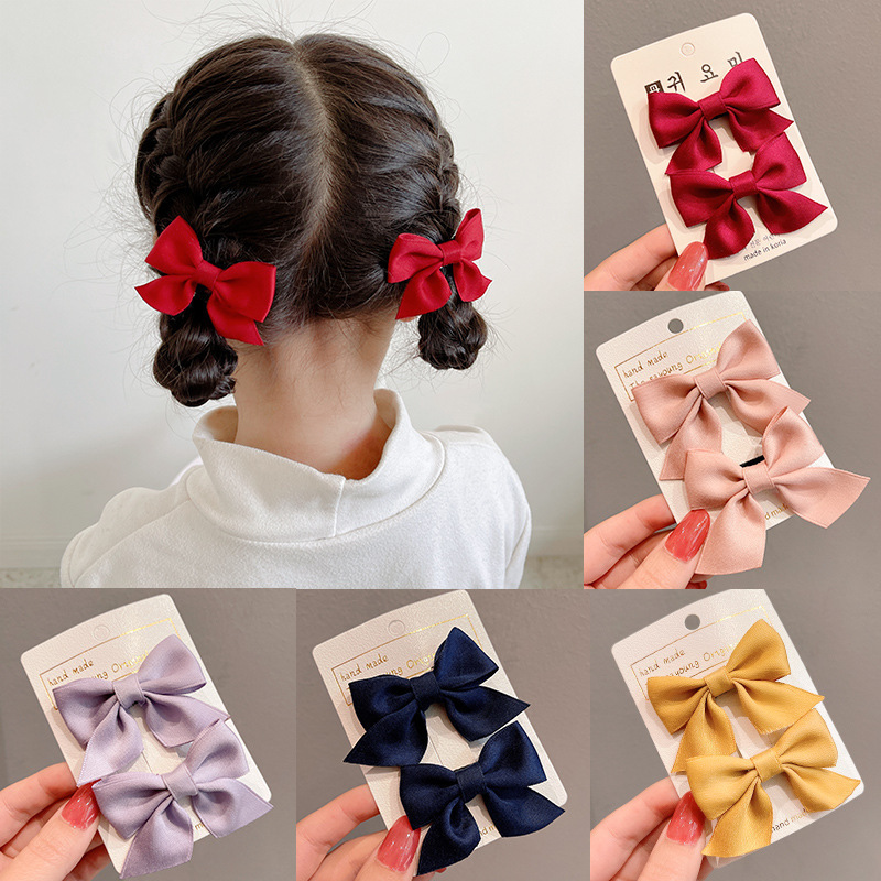 Korean Style Bow Hairpin Side Clip Hairpin Girl Hair Accessories Baby Accessories Girls' Side Clip Jewelry Children's Headwear