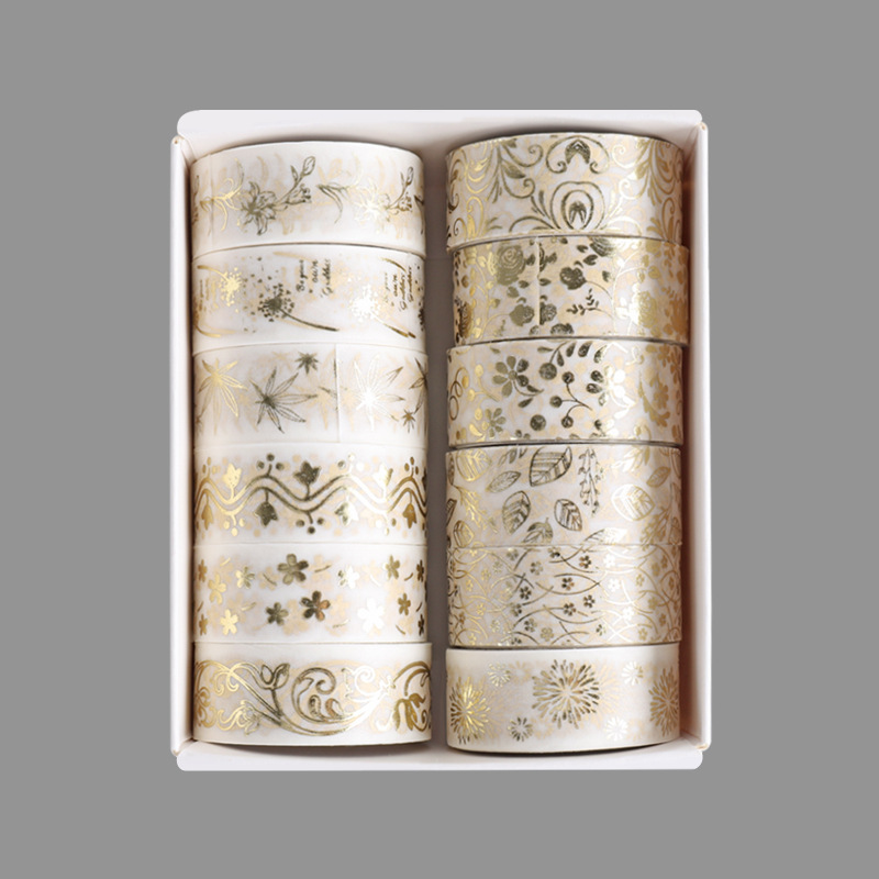 Yida Culture Cross-border Plain Series Bronzing and Paper Tape DIY Decorative Hand Account Sticker Creative Life Small