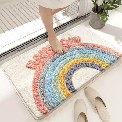 Nordic simple strong absorbent mat bathroom carpet fresh ins bathroom floor mat doorway toilet entrance door mat