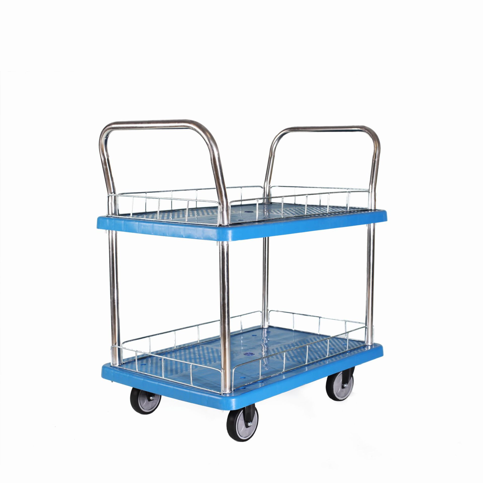 Double-layer cart cart three-layer multi-layer flat cart stall fence handling pull truck warehouse material turnover vehicle