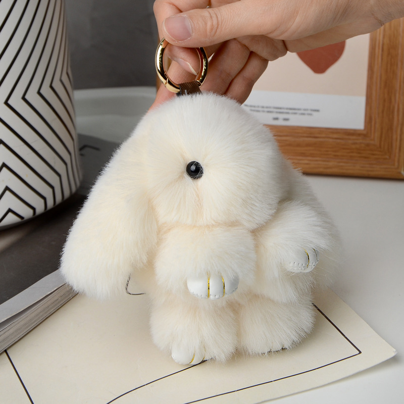 Imitation cute rabbit plush rabbit pendant pendant bag pendant plush jewelry pendant imitation Rex rabbit keychain