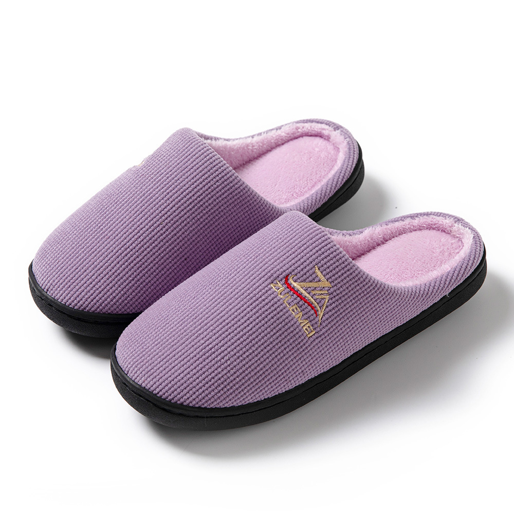 Cross-border wholesale knitted wool wool slippers autumn and winter indoor home cotton slippers thick bottom warm plush slippers