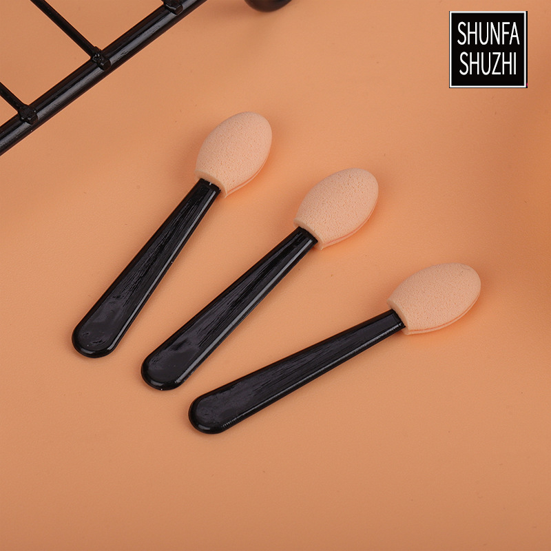 3.3-7cm disposable eye shadow brush portable eye makeup brush plastic handle sponge head makeup makeup tools