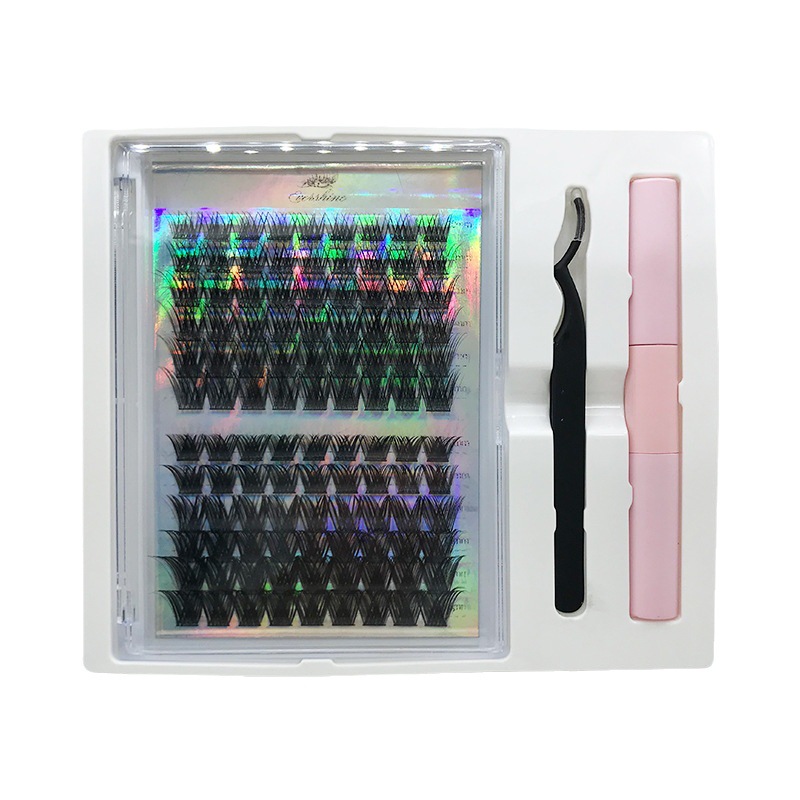 Cross-border hot-selling split 12-row false eyelashes thick long single-cluster self-grafting soft natural comfortable suit