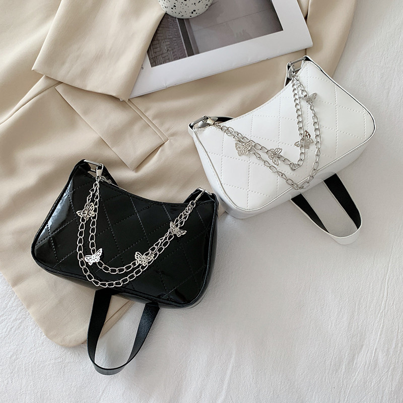 Fairy Elegant Small Bag Women's Bag 2021 New Stylish Texture Shoulder Bag Bow Chain Rhombic Underarm Bag