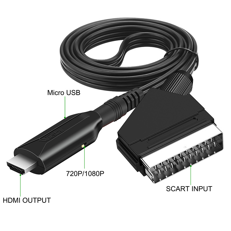 2022 new style SCART to HDMI cable length 1 meter directly connected to convenient conversion line