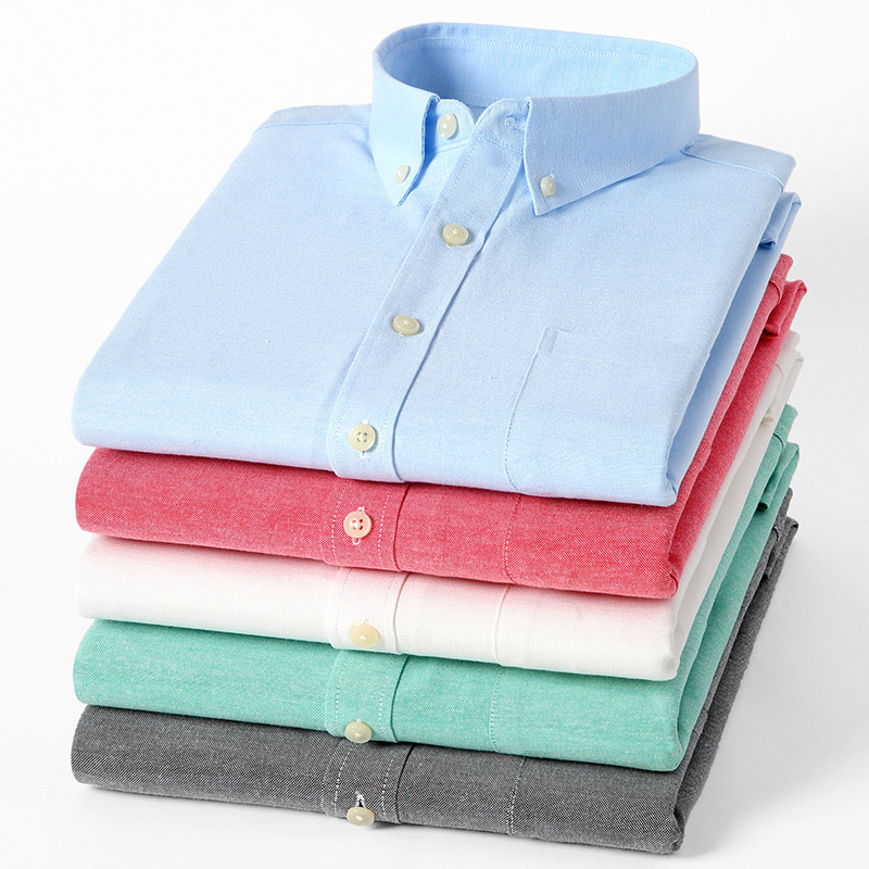 [Hot Selling] Youth Oxford Long Sleeve Shirt Loose Comfortable Casual Men's Artistic Breathable Shirt Plus LOGO