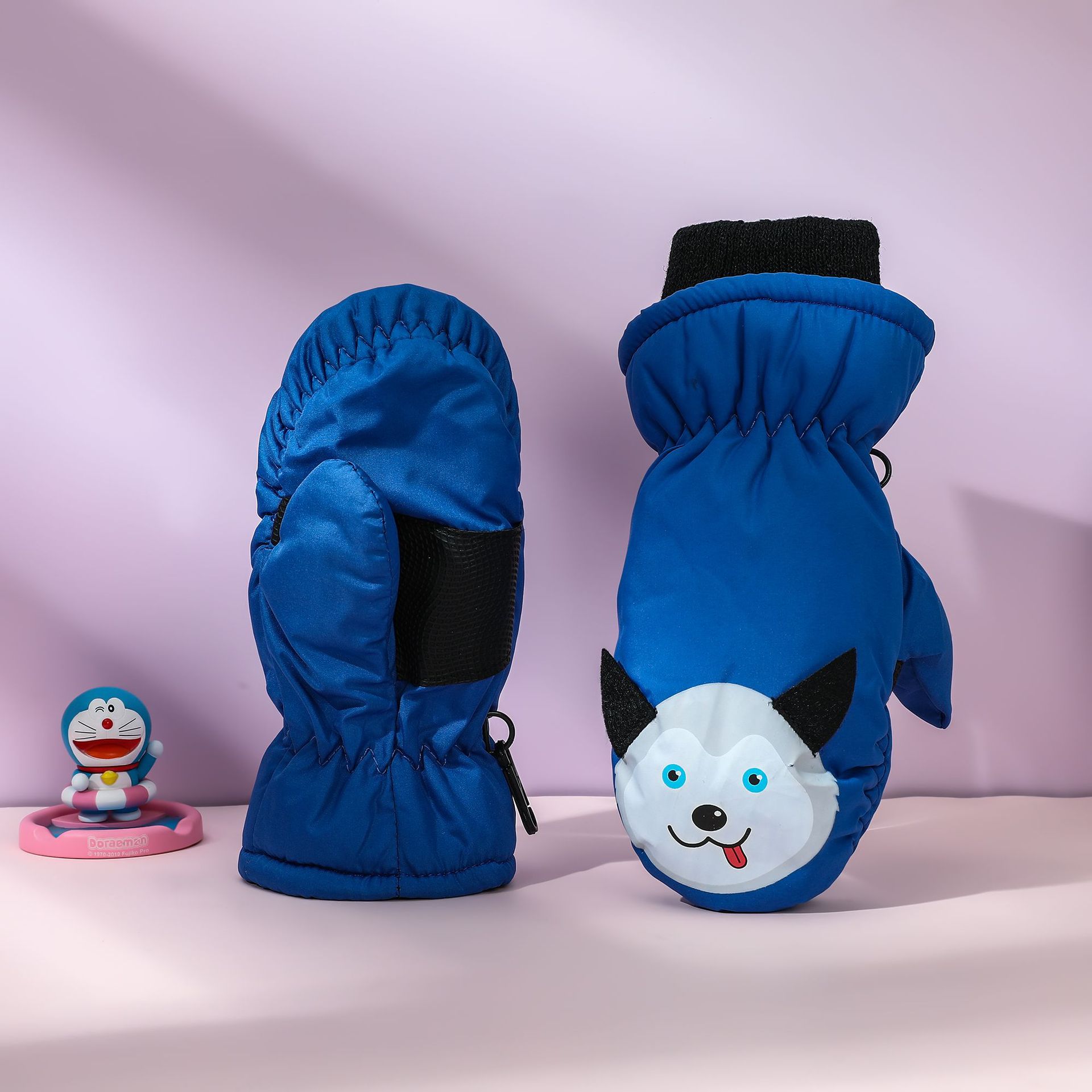 Cartoon printed linked children warm gloves 2-6 years old winter outdoor sports windproof ski gloves wholesale