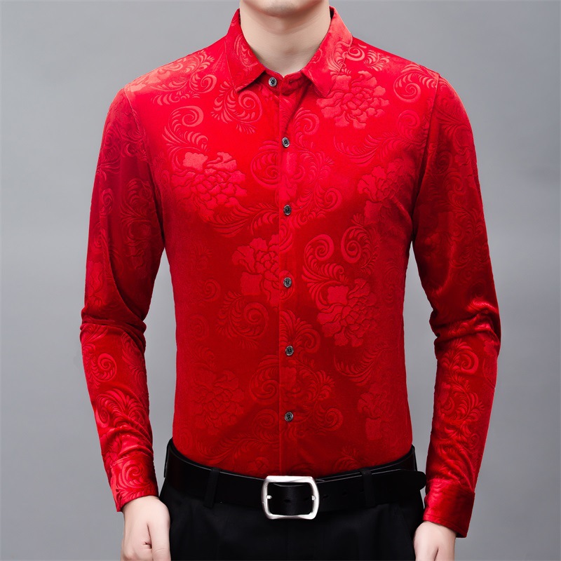 Early Autumn Men's Elegant Thin Retro Shirt Men's Casual Middle-aged Dad Long-sleeved Non-iron Shirt Men's Trendy Brand