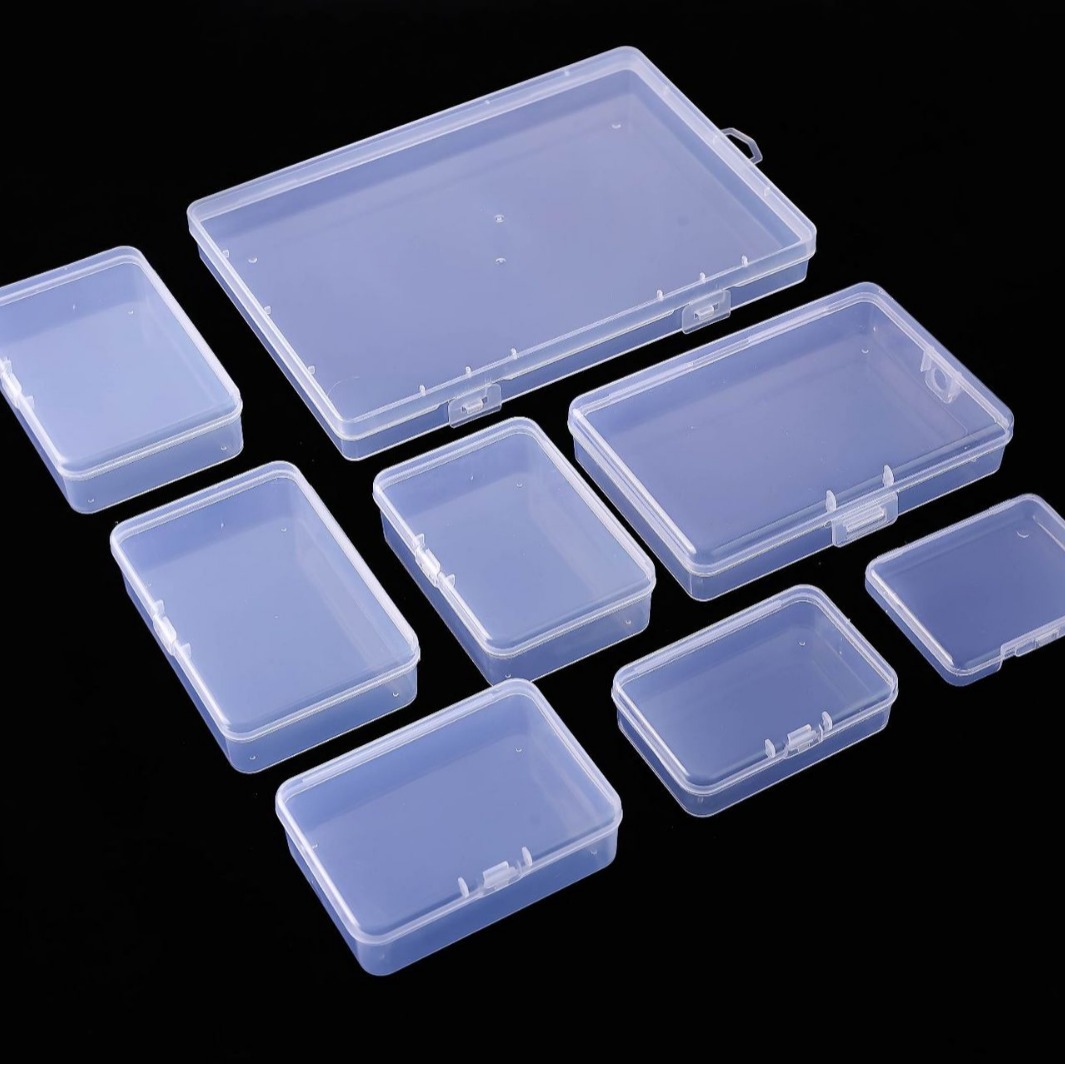 Plastic Box PP Box Transparent Rectangular Box Hardware Element Box Nail Art Storage Box Jewelry Desktop Storage Box