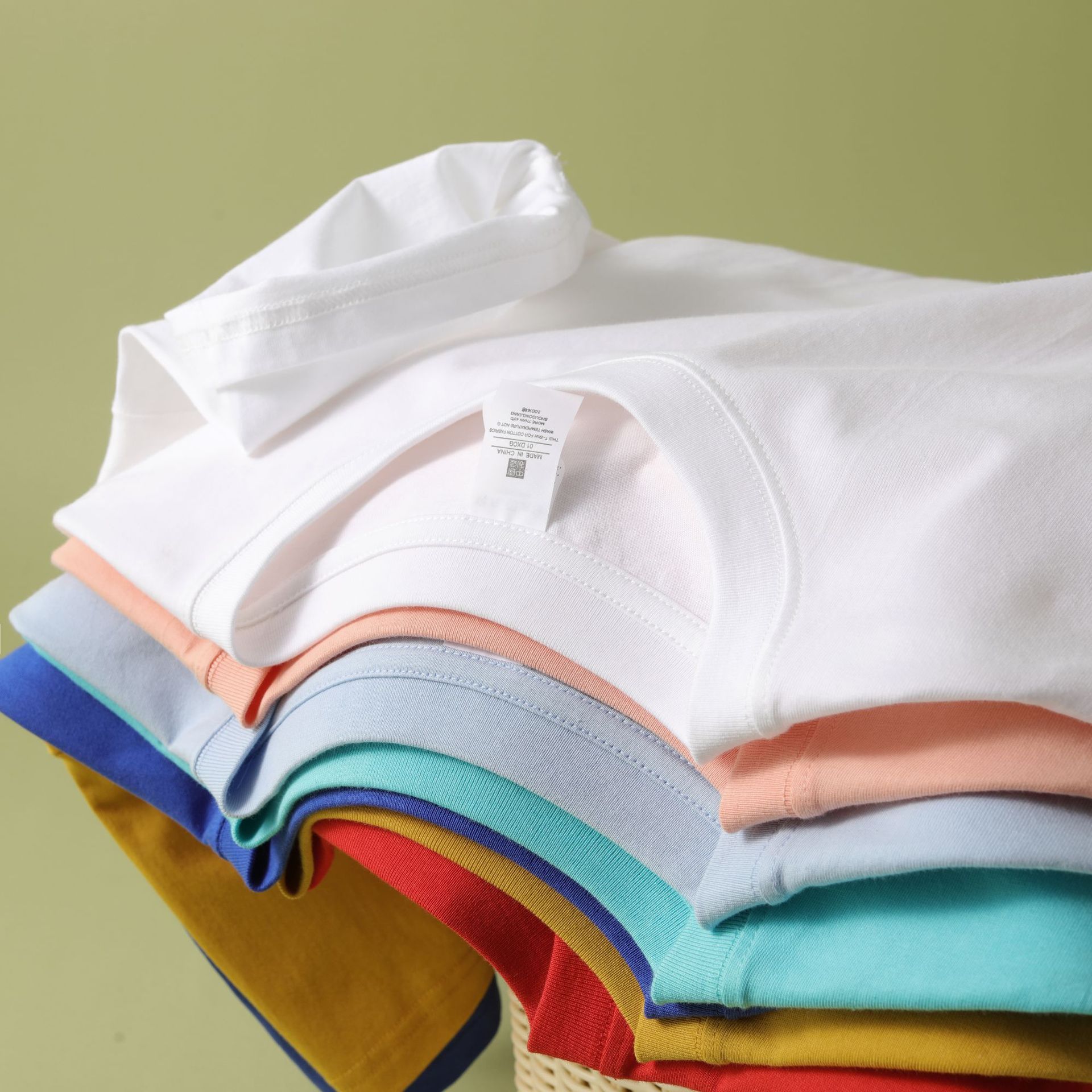 Trendy brand heavyweight 230g cotton shoulder short sleeve T-shirt women's spring and summer New loose couples half sleeve base shirt wholesale