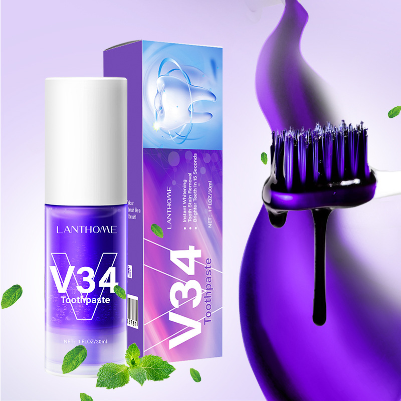 Cross-border spot LANTHOME V34 tooth cleaning mousse oral care mousse toothpaste source manufacturers wholesale generation