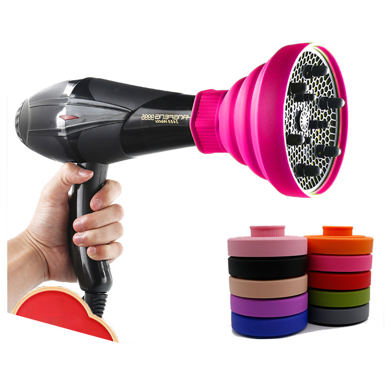 Spot manufacturers high temperature silicone telescopic hood hair dryer curly folding styling professional universal dryer