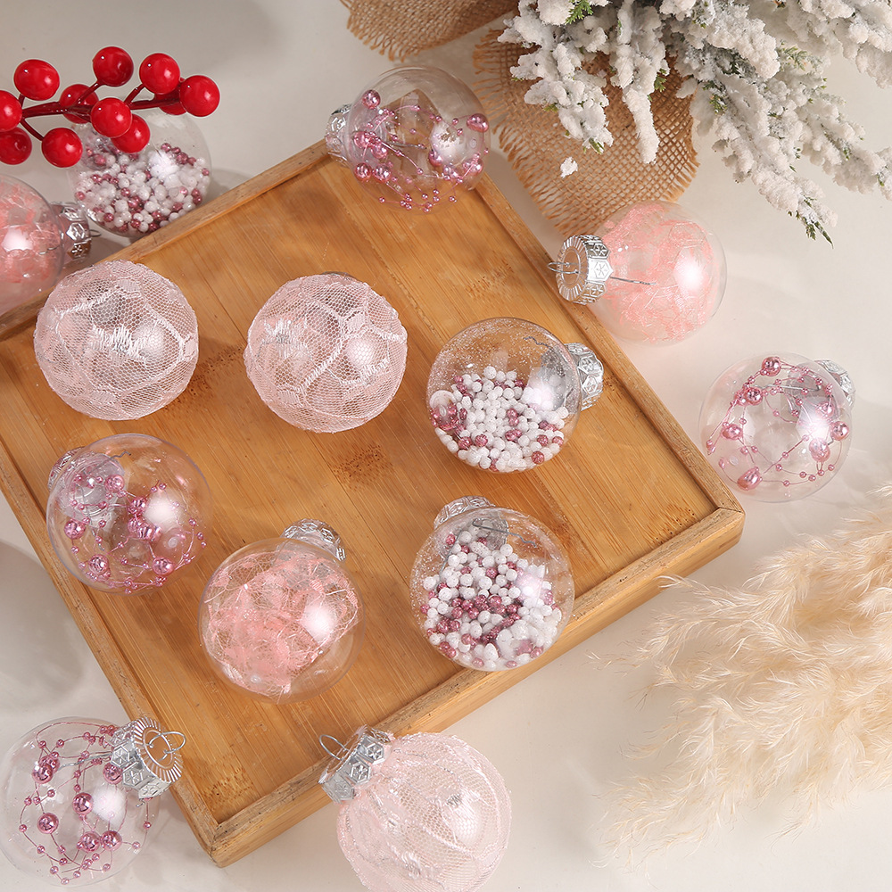 Transparent Christmas Ball Set Christmas Tree Plastic Color Ball Pendant Christmas Party Scene Atmosphere Decoration