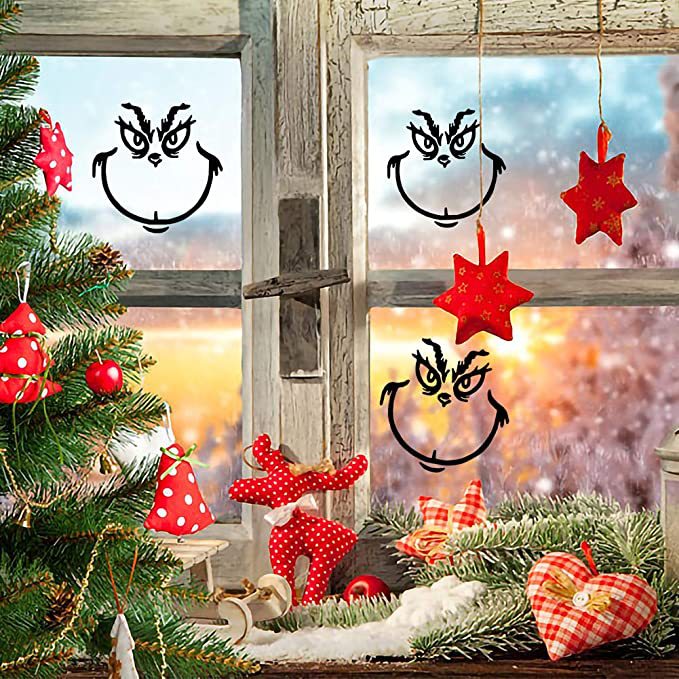 10 Pcs Grinch Stickers for Ornaments Grinch Christmas Decorations Stickers