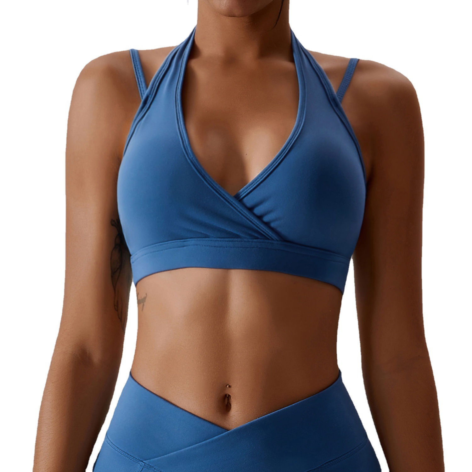 High-strength Neck-hanging Yoga Bra Push-up Shockproof Sports Underwear Quick-drying Running Naked Fitness Vest