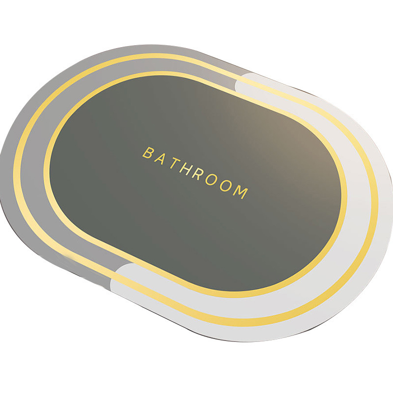Soft Diatom Mud Absorbent Mat Non-Slip Quick-Drying Foot Mat Simple Toilet Bathroom Door Dirt-Resistant and Easy-to-take-care Floor Mat