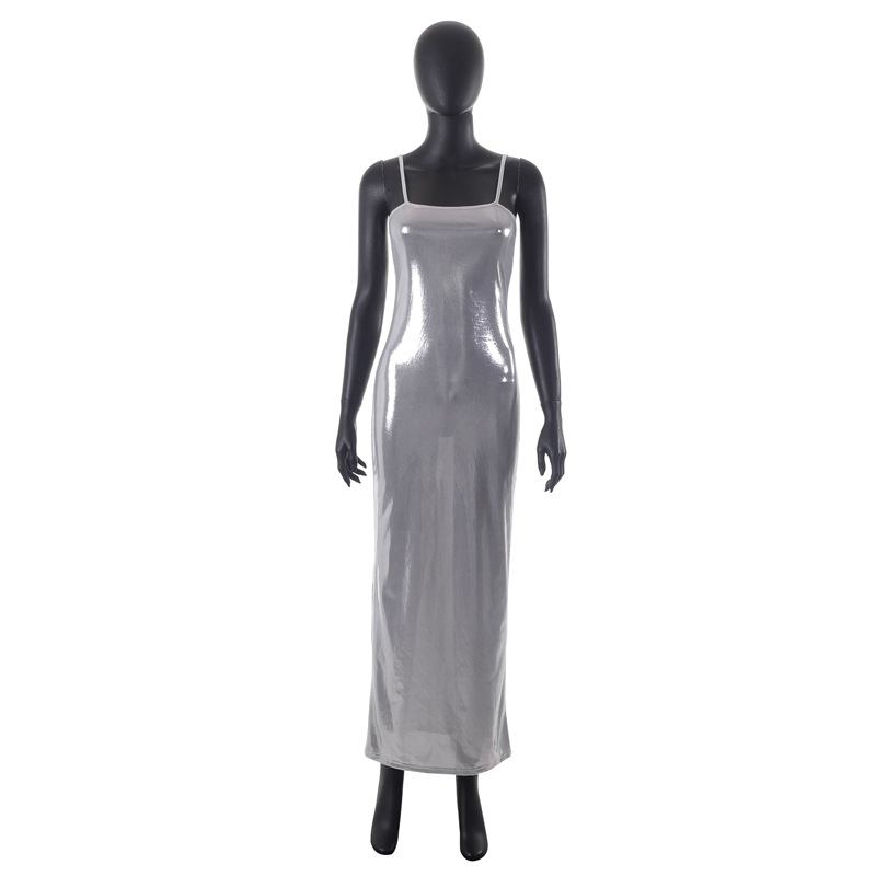 M23DS003 European and American style women's spring new strap sleeveless perspective long high waist hot girl dress wholesale