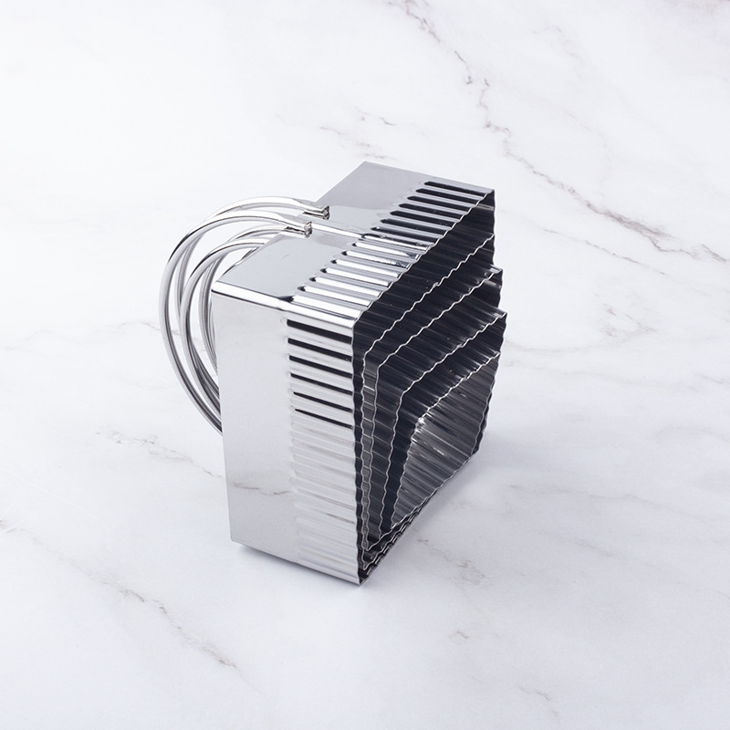 Cross-border stainless steel biscuit mould hanging basket double handle mousse ring cookie cutter baking cake mould