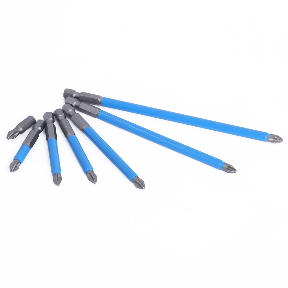 Non-slip screwdriver 7-piece set S2 steel electric nozzle cross head electric strong magnetic drill head