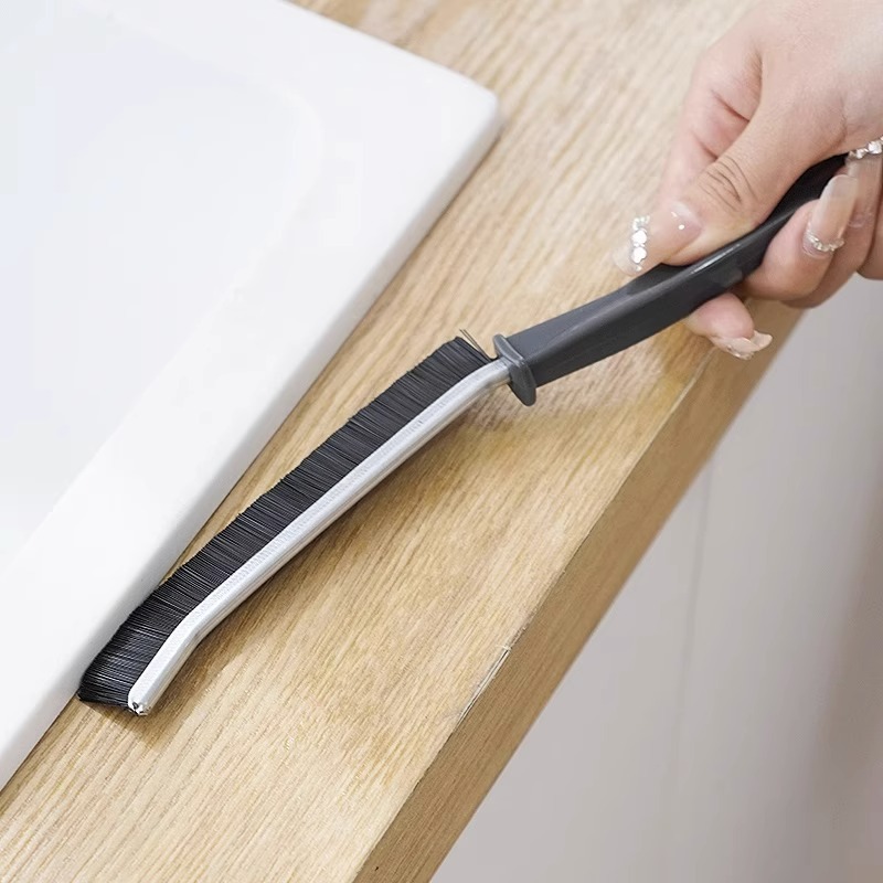 Bathroom long gap brush kitchen tile dead angle cleaning multifunctional brush window sliding door hard brush alloy