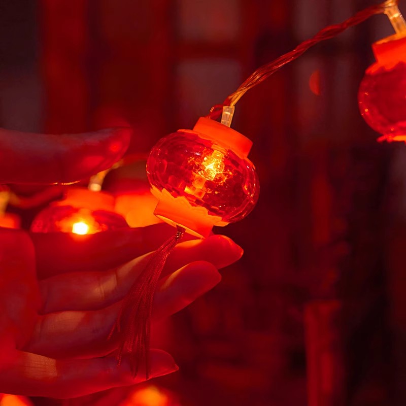 Little Red Lantern Luminous New Year Decoration Hanging Decoration Fortune 2024 Dragon Year Decoration New Year Pendant Spring Festival Decoration