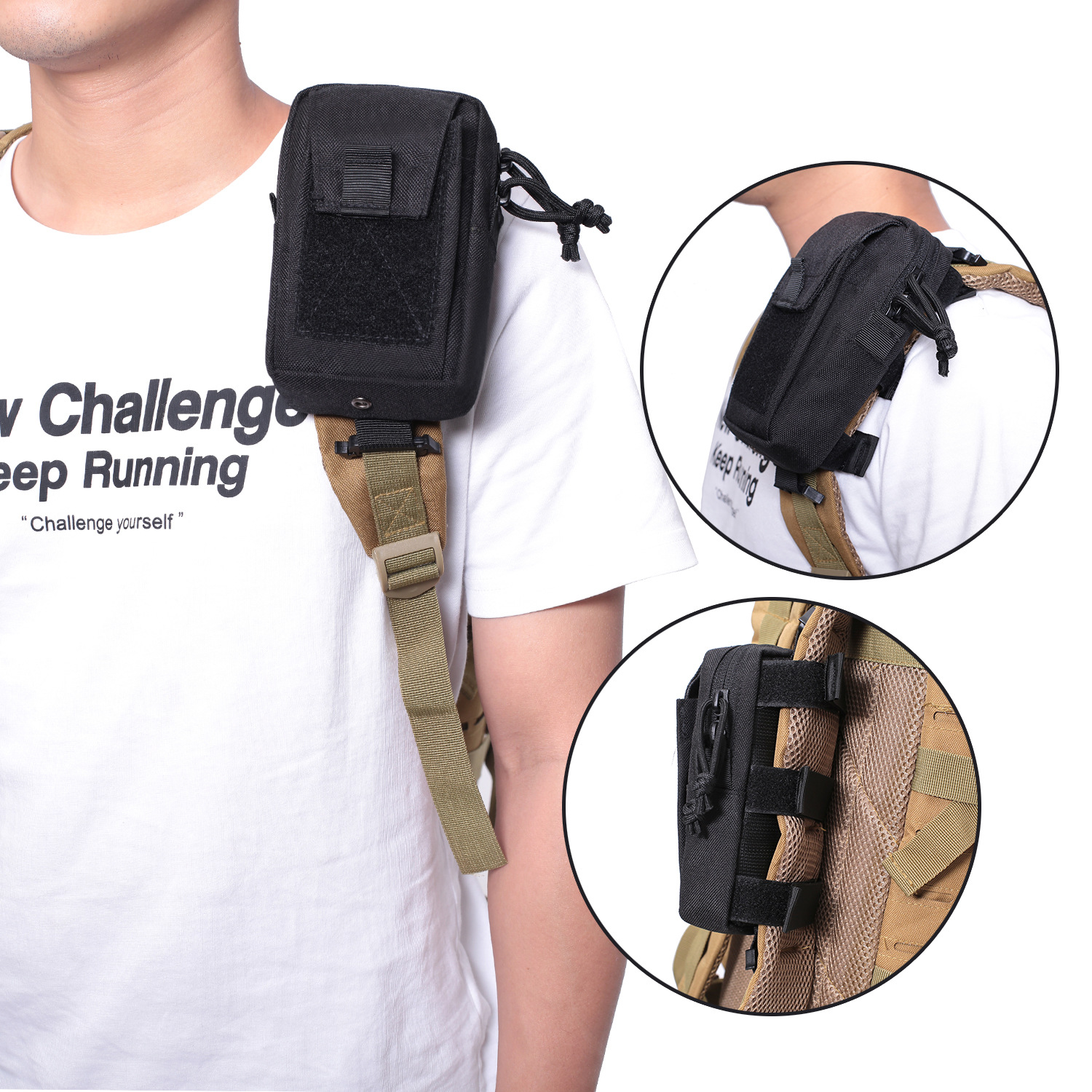 Outdoor Tactical Shoulder Strap Bag Mobile Phone Bag Card Bag Intercom Compass Bag Shoulder Bag Accessories Bag Grocery Bag