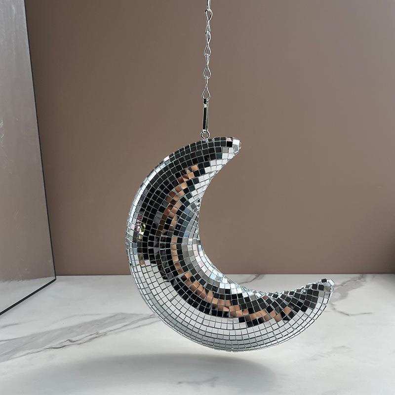 Spot Disco Moon Disco Hanging Moon Pendant Party Reflective Decoration Vintage Disco