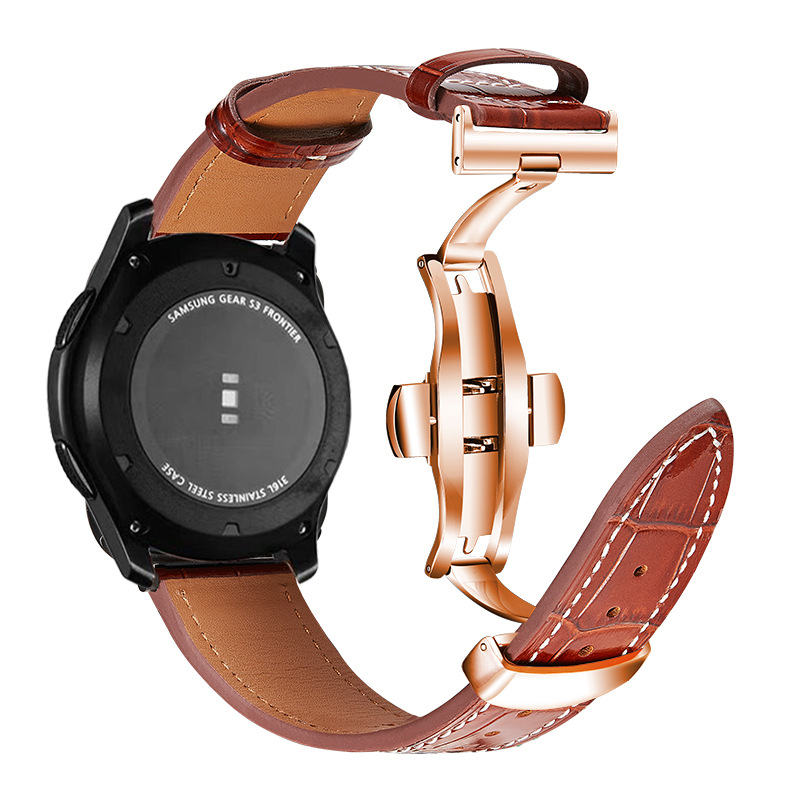 For Samsung Galaxy watch3 gear s3 active2 Smart Watch 20 22mm Leather Strap