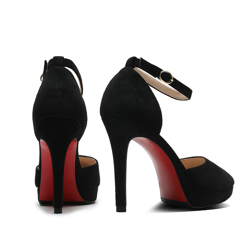 183-2 High Heels Women's Stiletto Platform Pointed Hollow Suede Shoes Women's 2020 New Spring and Summer Women's Shoes