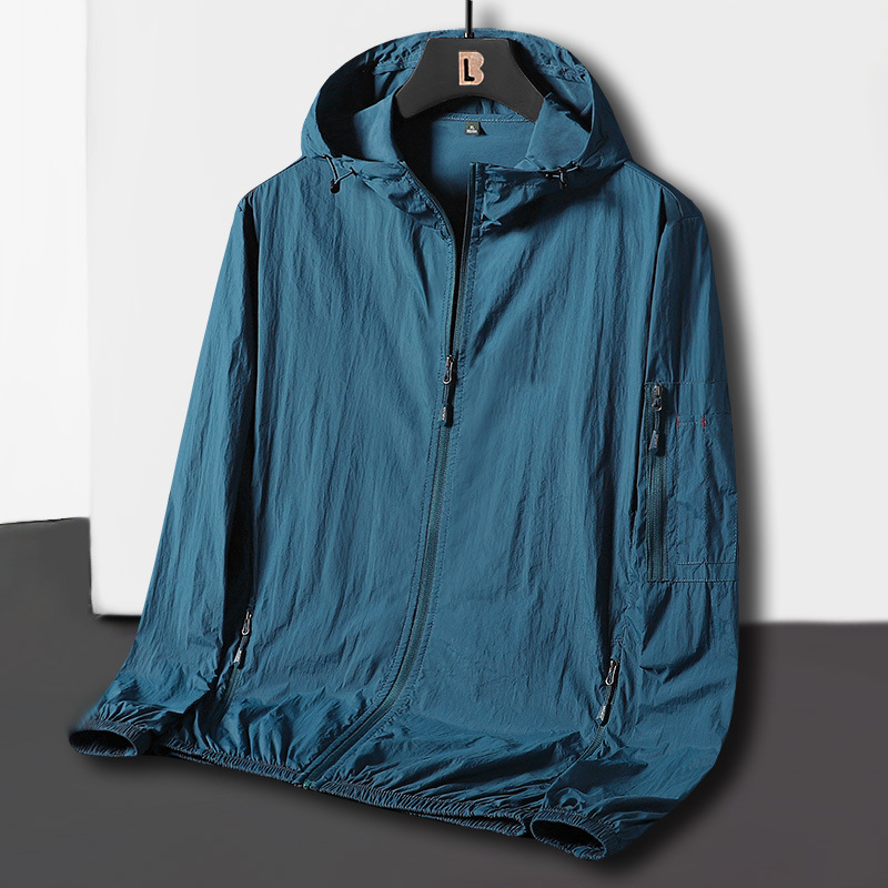 Spring and Summer New Solid Color Sun Protection Clothing Men's Outdoor Fishing Coat Coat Casual Sports Hood Quick-drying Sun Protection Clothing