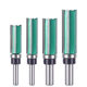 Yusheng four-blade bearing straight cutter paint green woodworking milling cutter 4-tooth slotted handle with bearing trimming cutter head