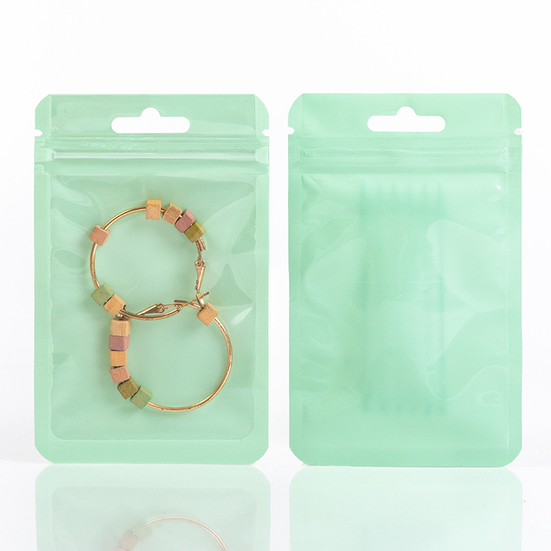 Color Macaron Self-sealing Bag Thickened Transparent Yin and Yang Sealed Plastic Bag Jewelry Goo Card Storage Packaging Bag