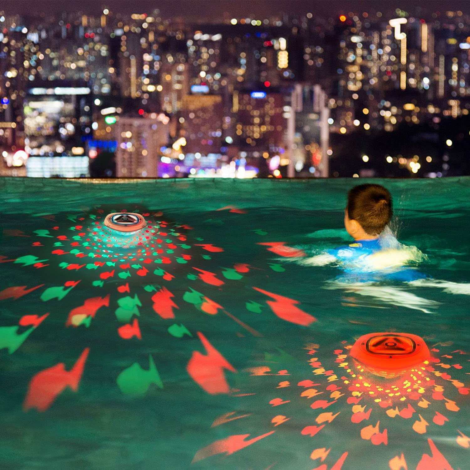 LED swimming pool waterproof bathtub small fish projection bath lamp fish tank water drift fountain water bottom lamp diving atmosphere lamp