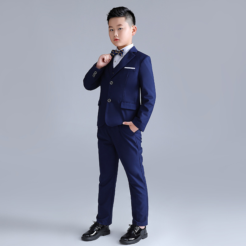 Children's Suit Korean-style New Large-sized Children's Plus-sized Plus-sized Solid Color Small Suit Boys' Flower Girl Speech Host Dress