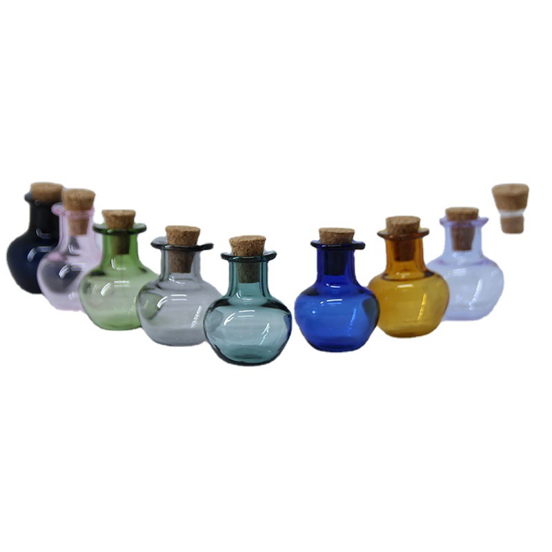 DIY Pendant Accessories Small Apple Glass Bottle Pendant Simple Fashion Jewelry Wishing Bottle Accessories 9 Color Optional